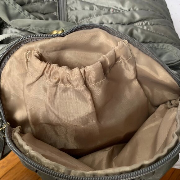 Timi & Leslie Marie Antoinette Silver Nylon Quilted Baby Diaper Bag - Size Large - Picture 12 of 16